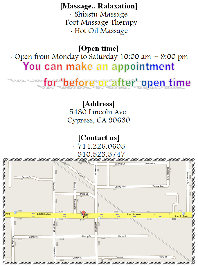 HIGH QUALITY MASSAGE (Cypress)